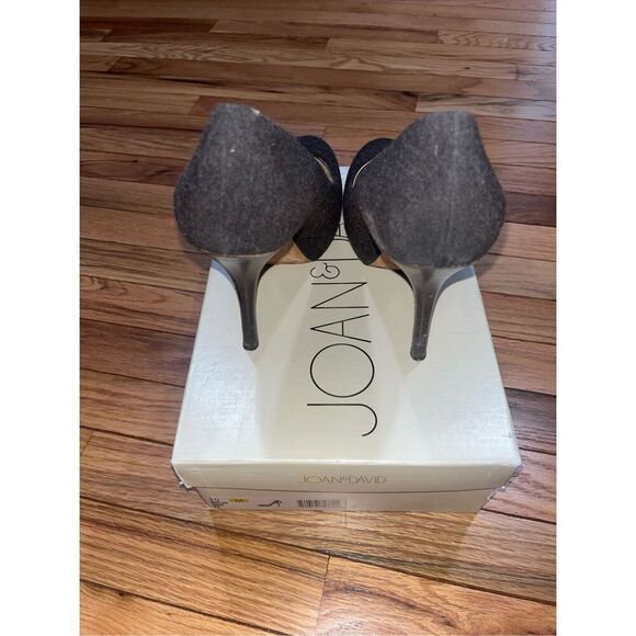 JOAN & DAVID DVFLIPP Grey FB Patent Leather Stiletto Pump Shoes Heels Size 10 - Picture 3 of 9